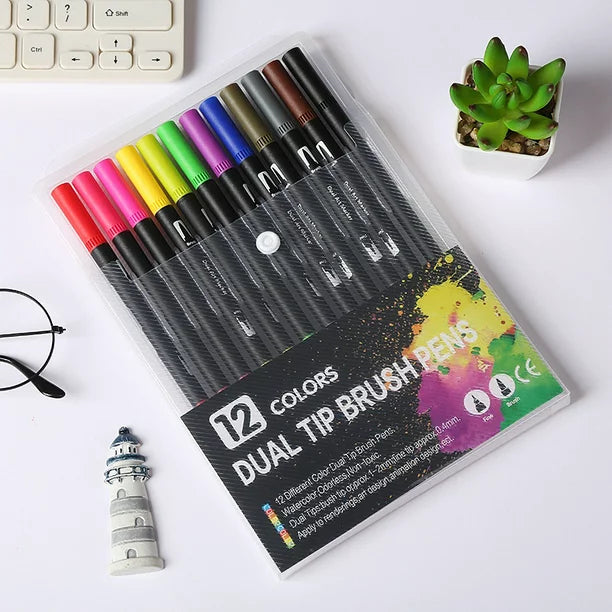 St. E. Plumones Dual Tip Brush Pens