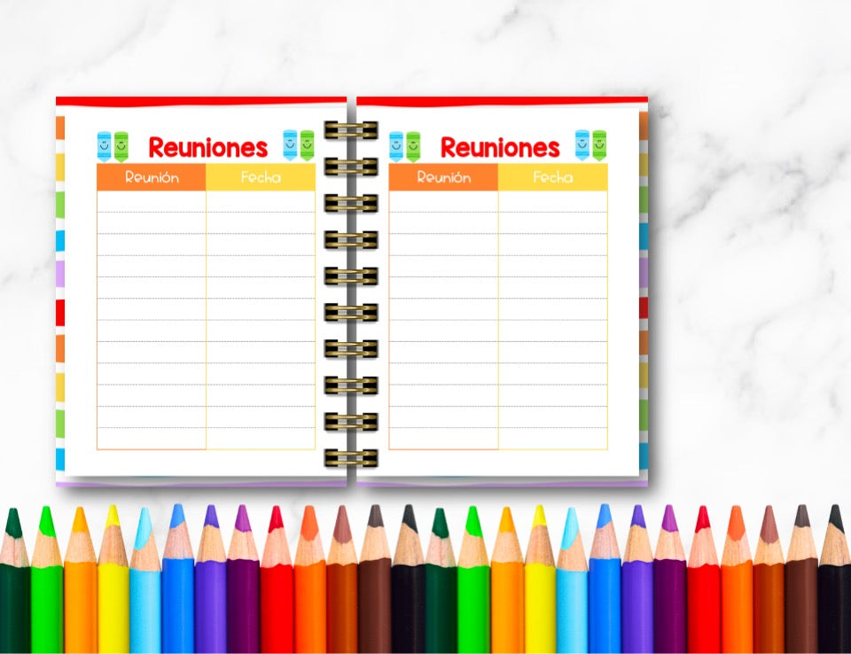 Doc. Mini Agenda Docente - Útiles Bonitos