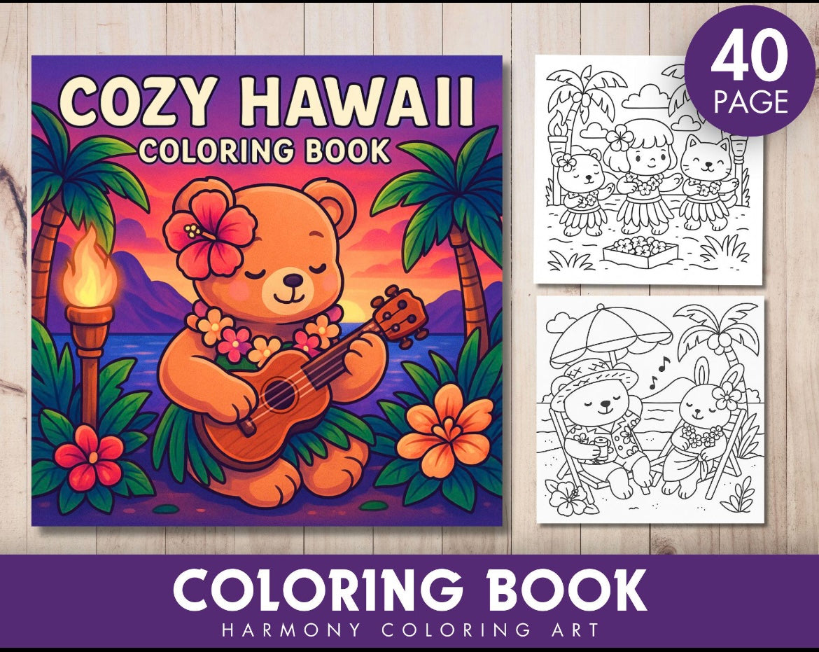Coloring Book - Cozy Hawaii