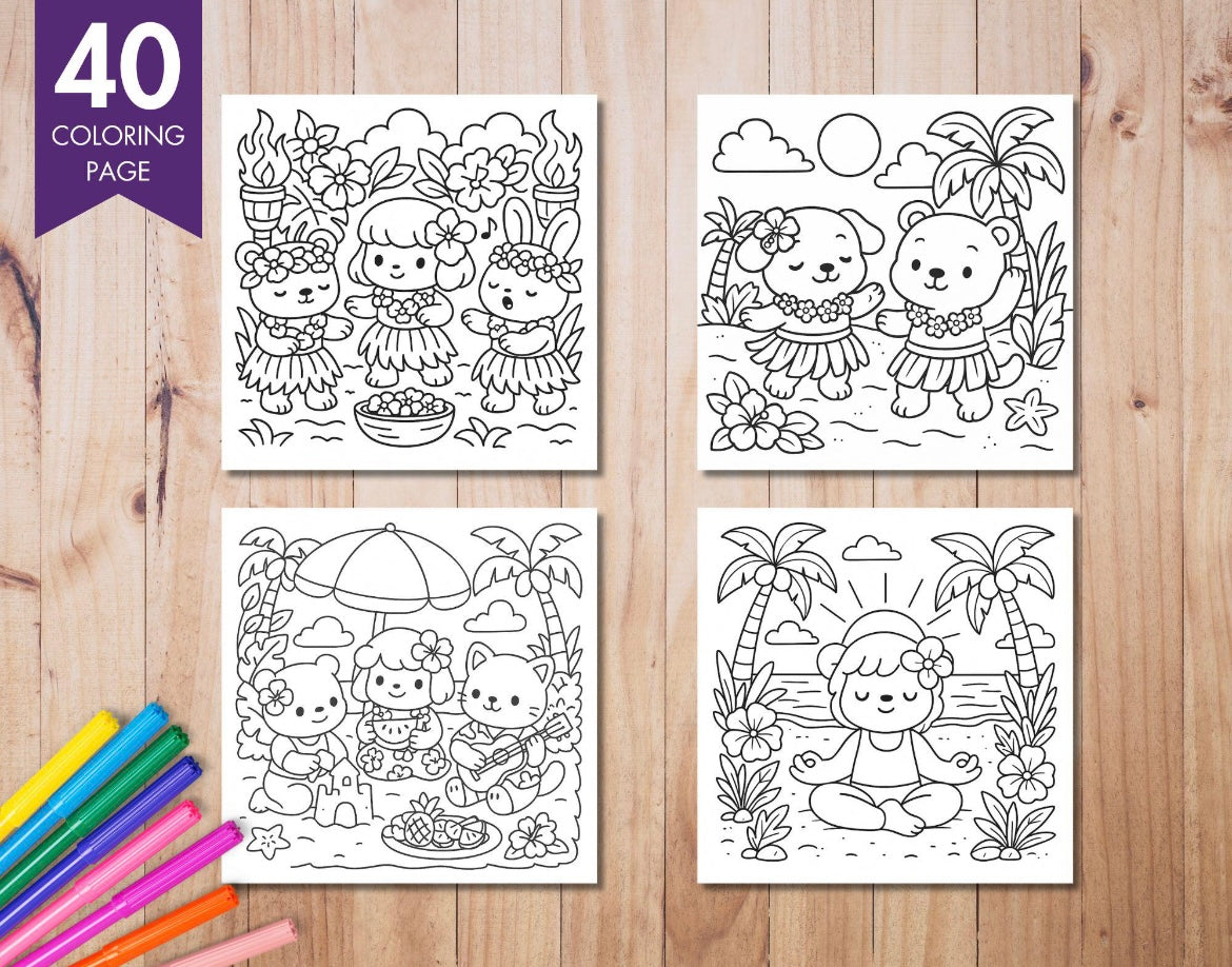Coloring Book - Cozy Hawaii
