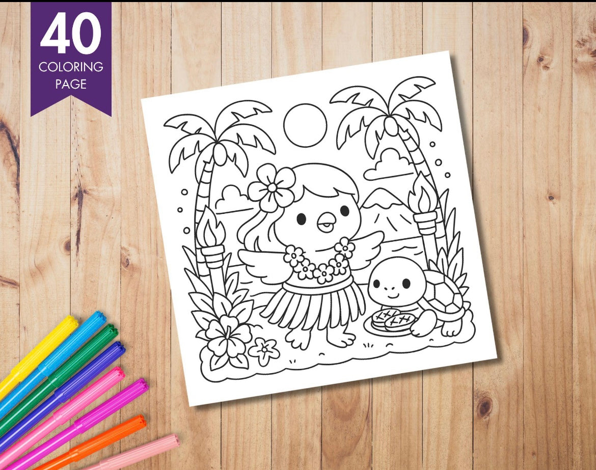 Coloring Book - Cozy Hawaii