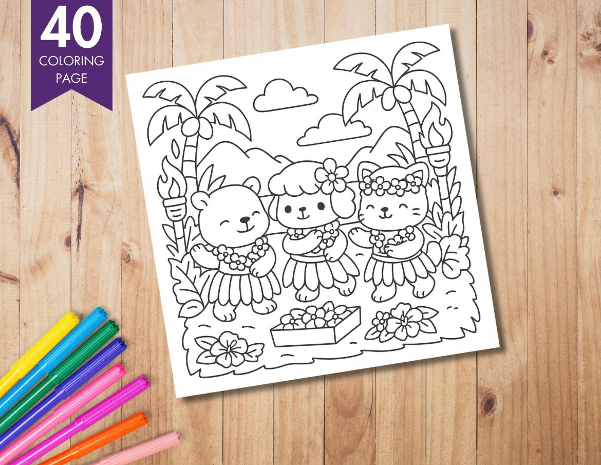 Coloring Book - Cozy Hawaii