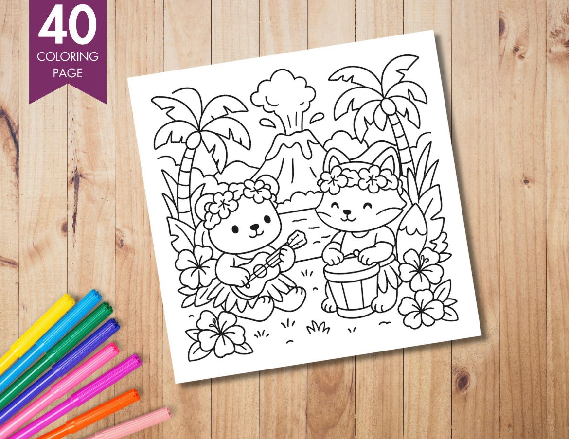 Coloring Book - Cozy Hawaii