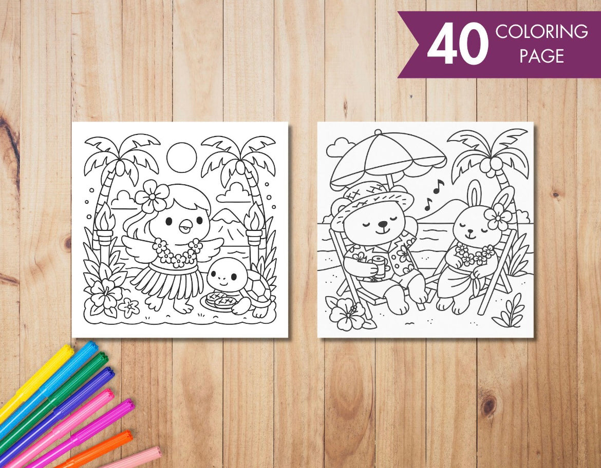 Coloring Book - Cozy Hawaii