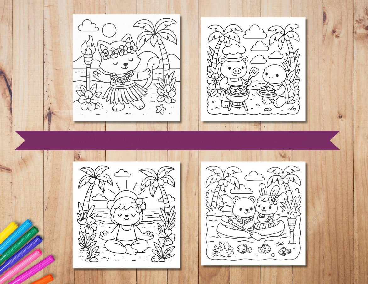 Coloring Book - Cozy Hawaii