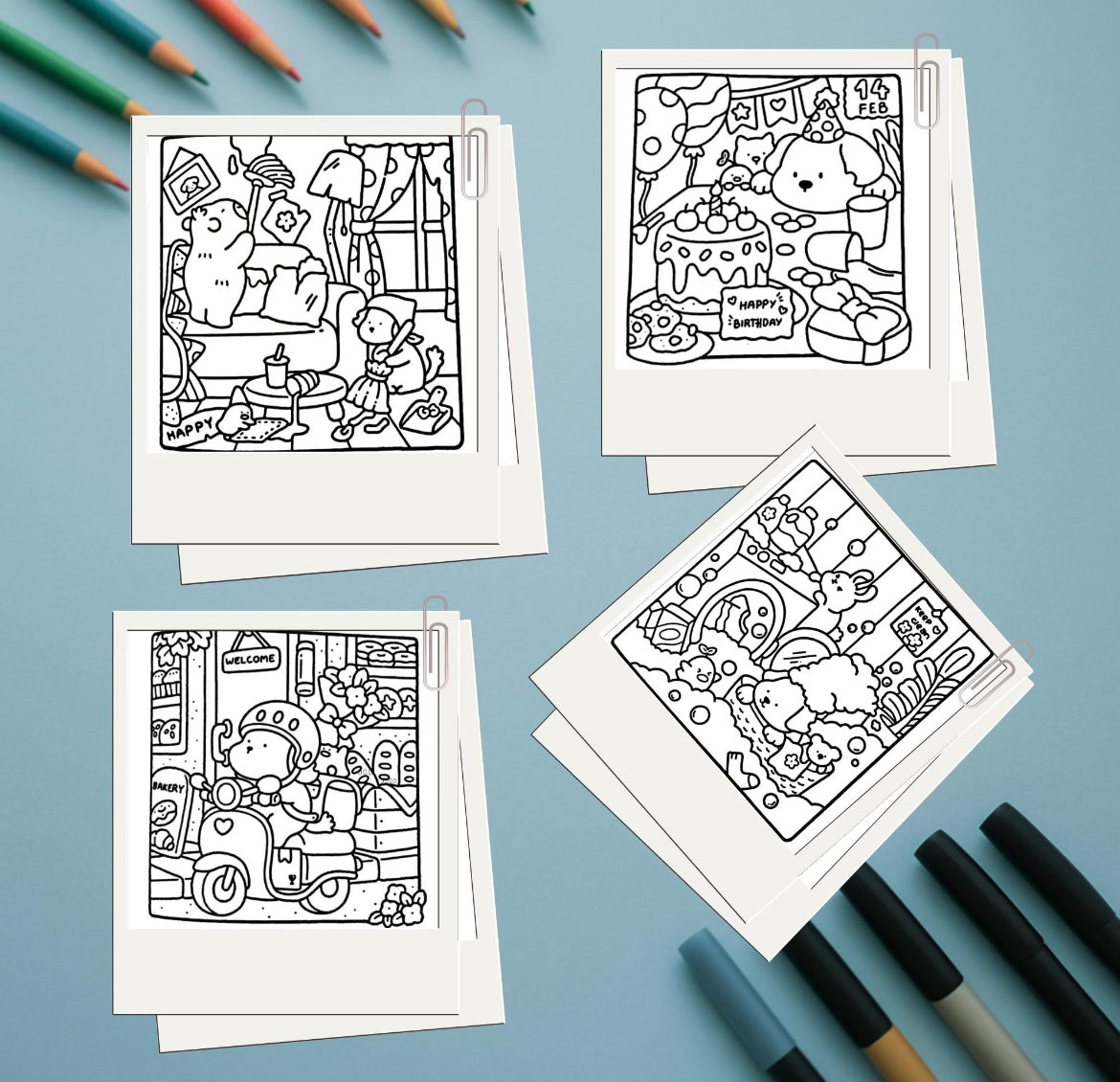 Coloring Book - Cozy Cuties