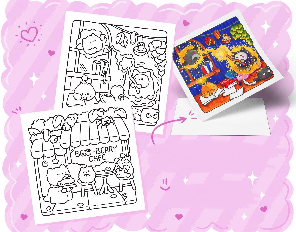 Coloring Book - Spooky Cats