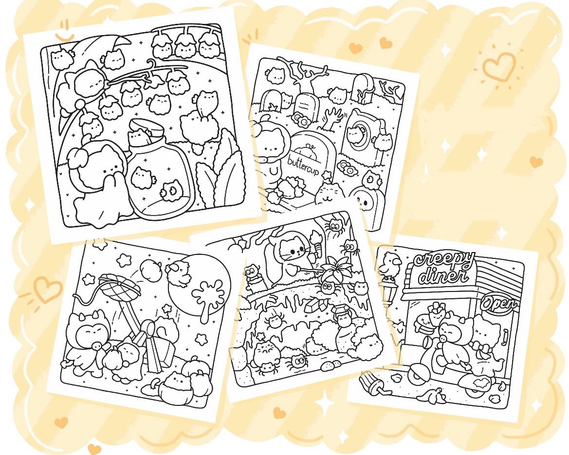 Coloring Book - Spooky Cats