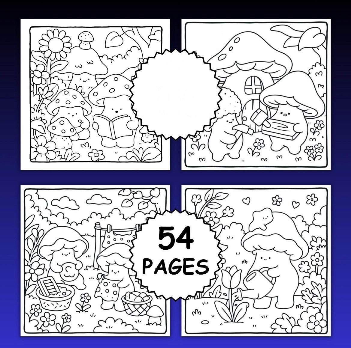Coloring Book - Cozy Mushroom