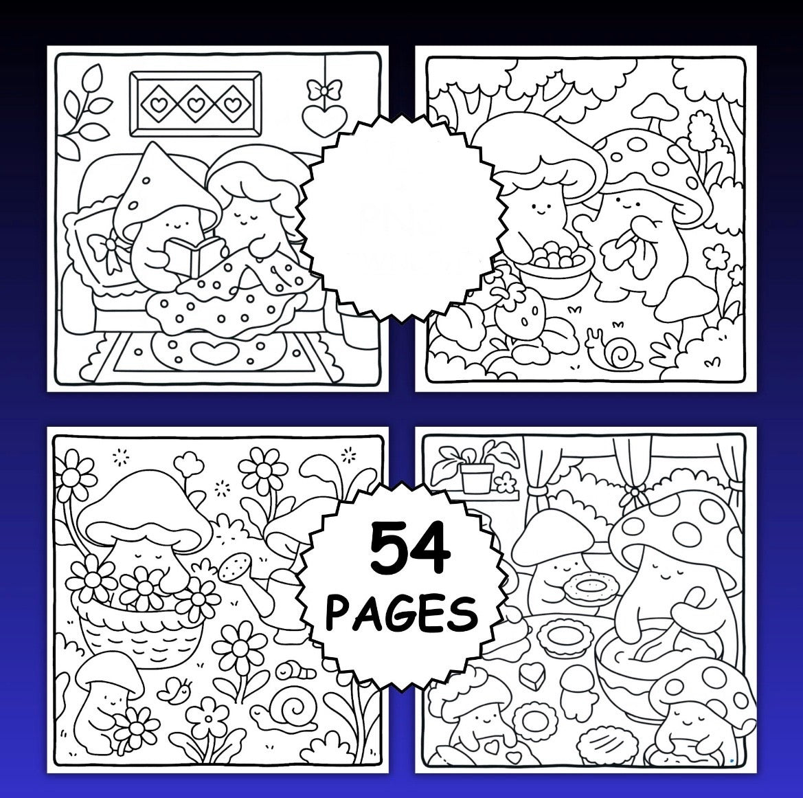 Coloring Book - Cozy Mushroom