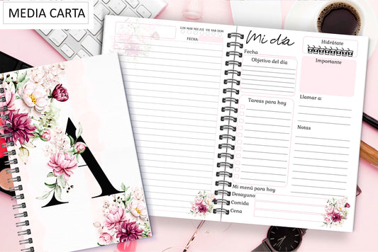 Planner Floral Iniciales