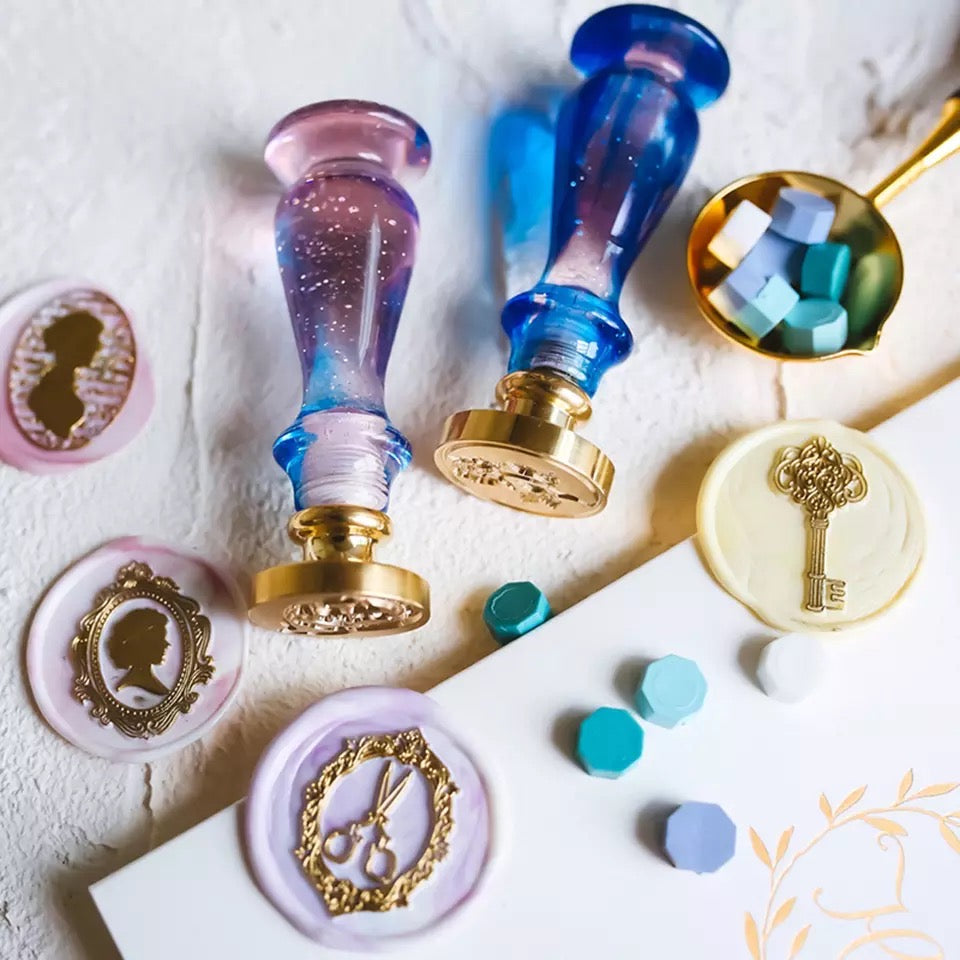 St. Sello de lacre: mango glitter para cabezales