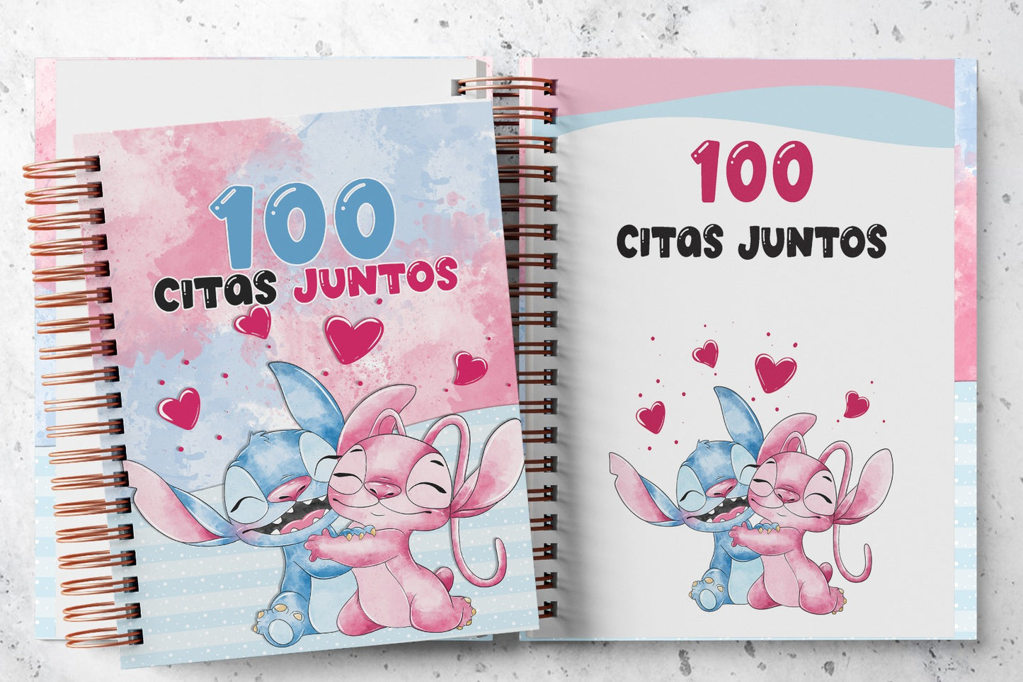 Álbum 100 citas juntos Stich & Angel