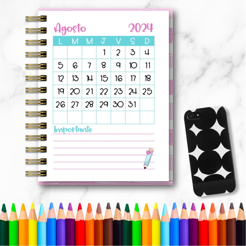 Doc. Mini Agenda Docente - Cute Colors