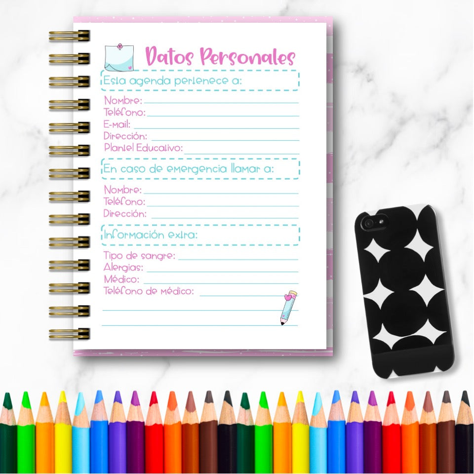 Doc. Mini Agenda Docente - Cute Colors