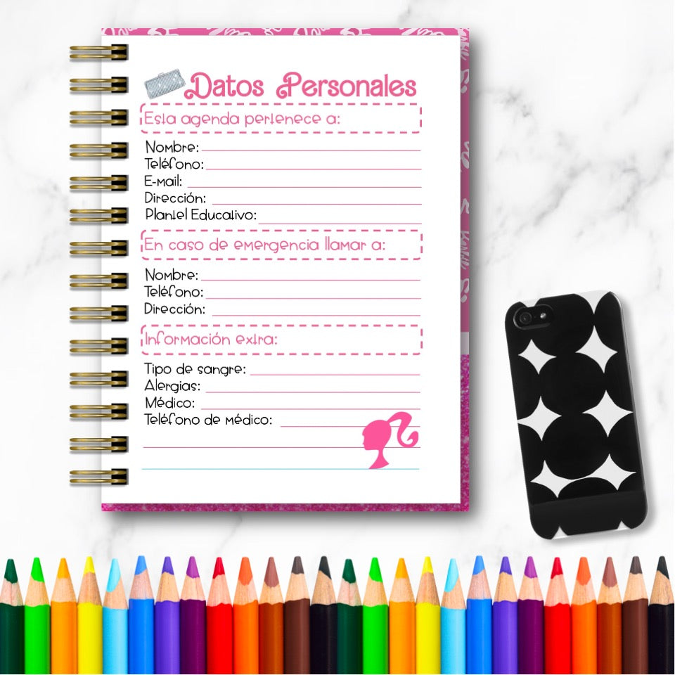 Doc. Mini Agenda Docente - Barbie