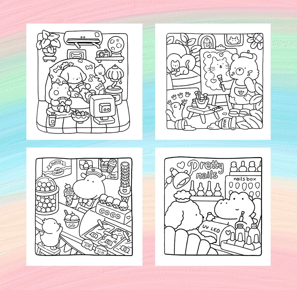 Coloring Book - Cozy Friends