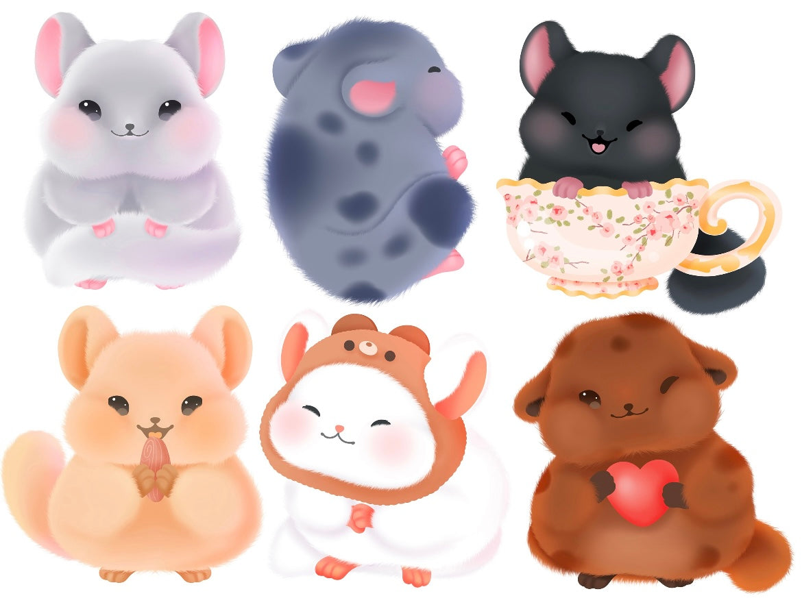 St. Stickers Chinchillas Glitter