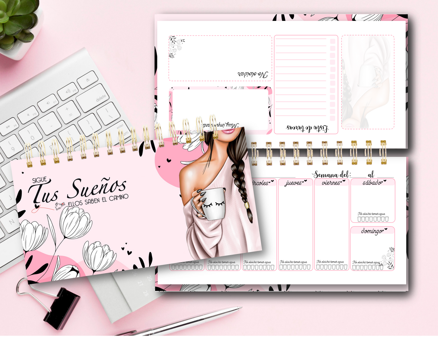 Organizador semanal - Girl Pink