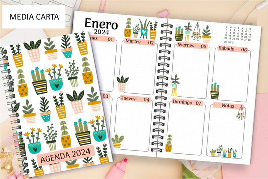 Agenda Plants Cute S.