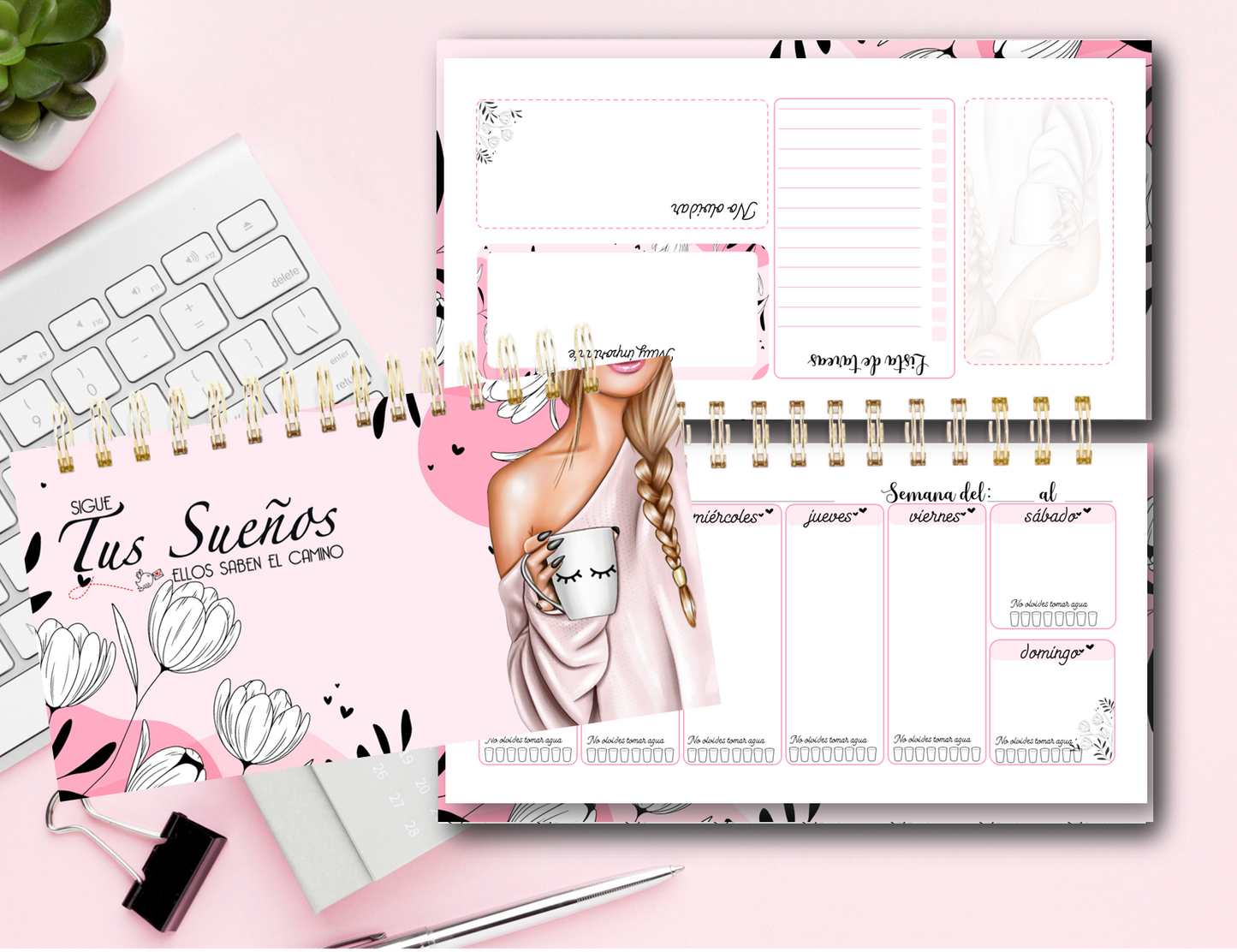 Organizador semanal - Girl Pink