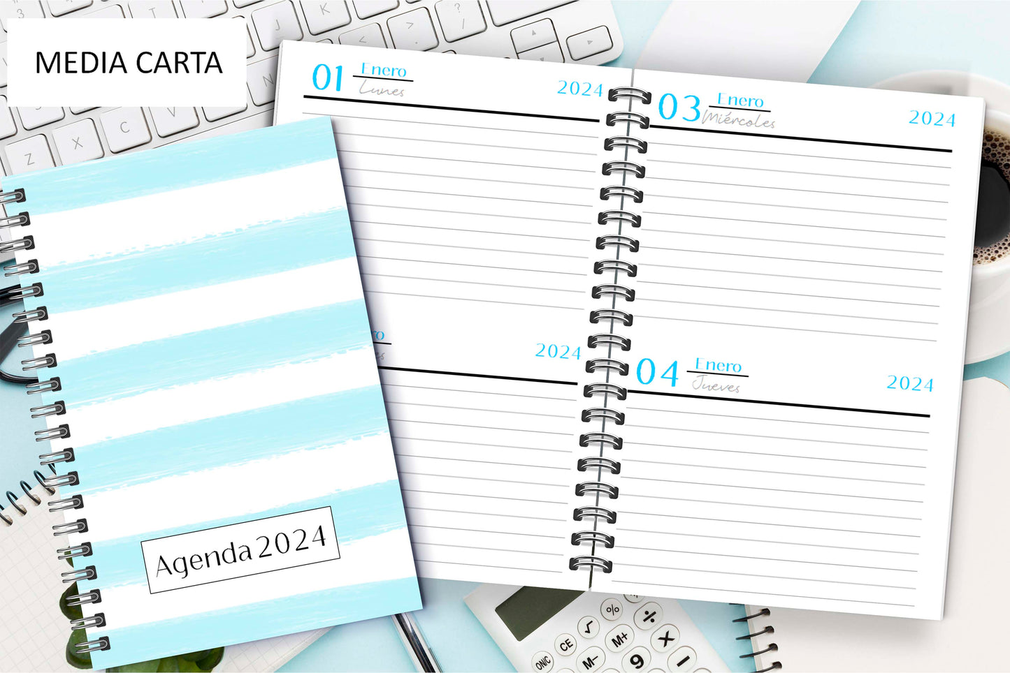 Agenda Blue White X