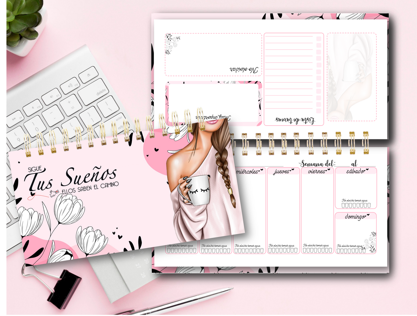 Organizador semanal - Girl Pink