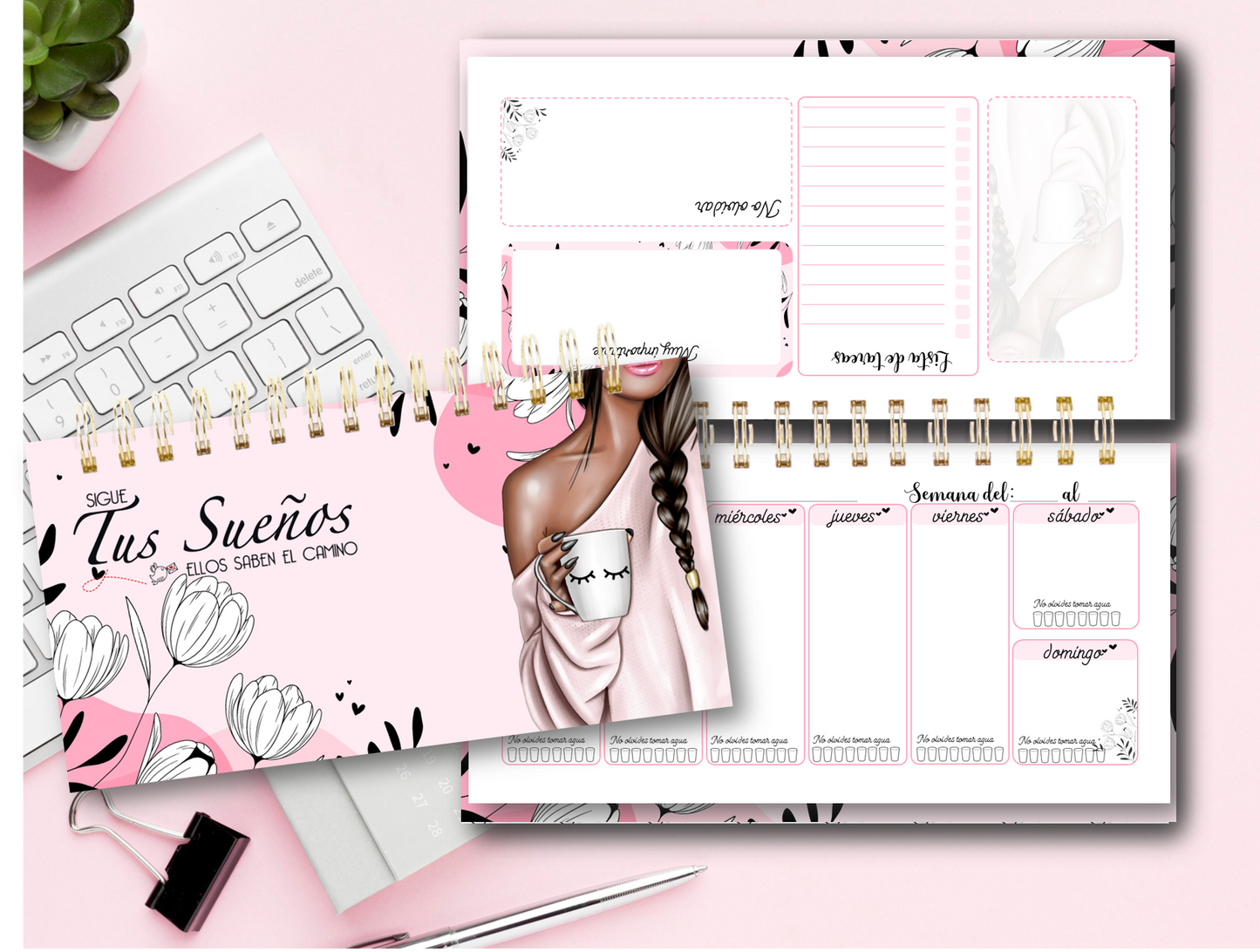 Organizador semanal - Girl Pink