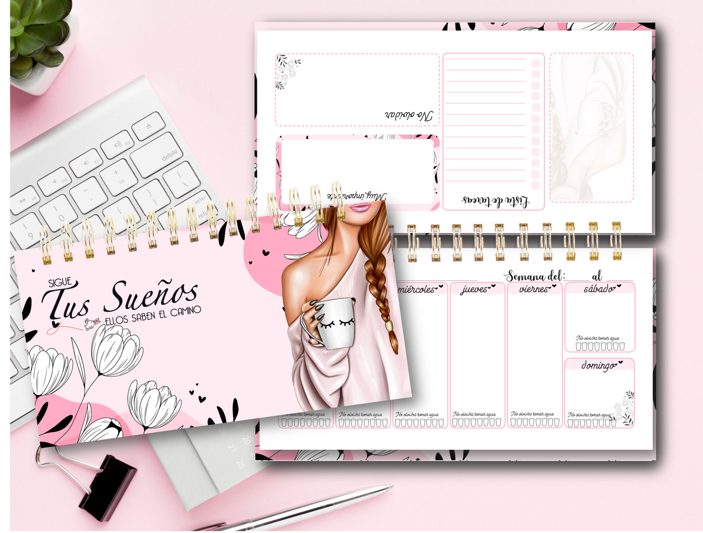 Organizador semanal - Girl Pink