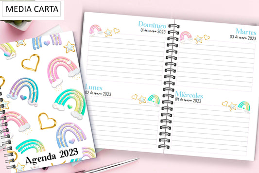 Agenda Arcoíris Pastel X